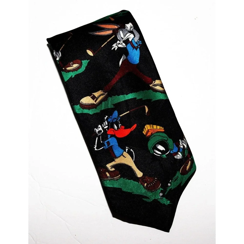 Vintage‎ Looney Tunes Golf Neck Tie 1994 Golfing Characters Tie